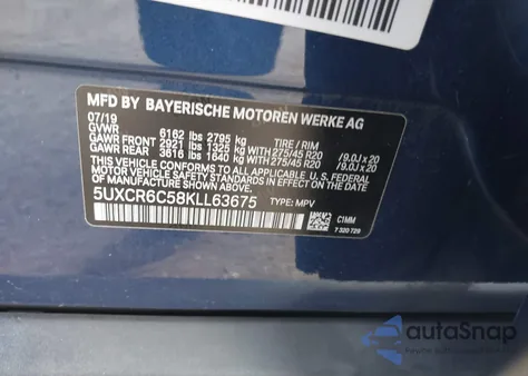 2019 BMW X5 xDrive40I из США, поврежденный, VIN 5UXCR6C58KLL63675